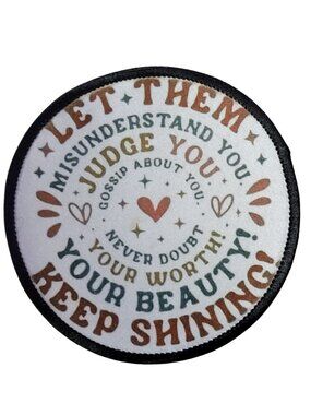 Let Them Sublimation DYI Fabric Hat Patch Glue Iron On Sew Hat Patch